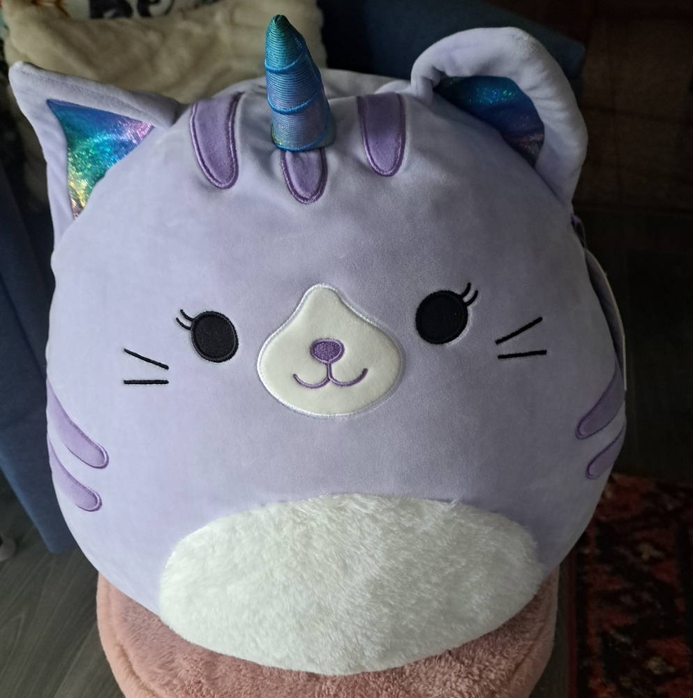 LG SQUISHMALLOWS ANALEA CATICORN Unicorn stuffed animal Kellytoy 20" with tag